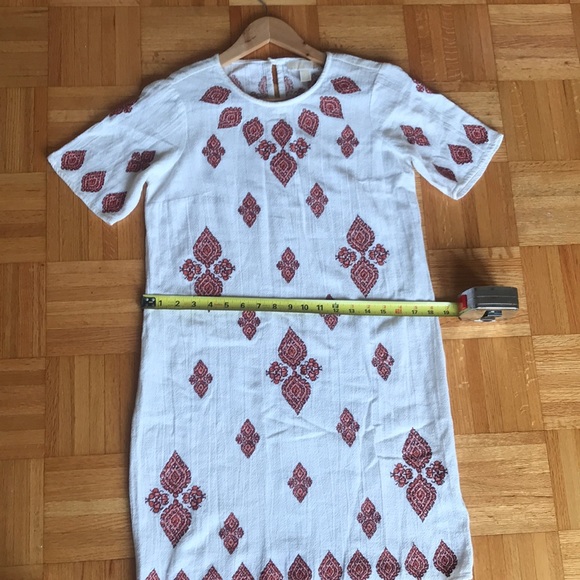 Michael Kors cotton mini dress/tunic white with orange embroidery. - Picture 6 of 7